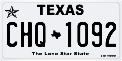 TX license plate CHQ1092