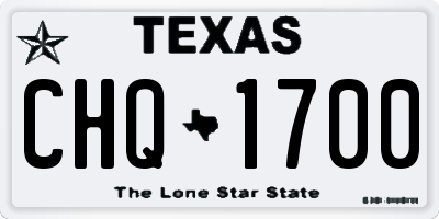 TX license plate CHQ1700