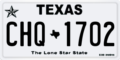 TX license plate CHQ1702