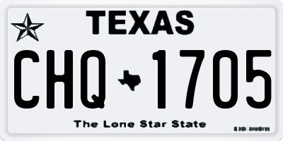 TX license plate CHQ1705