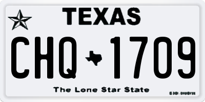 TX license plate CHQ1709
