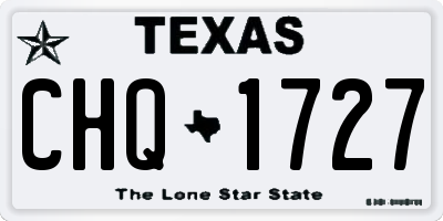 TX license plate CHQ1727