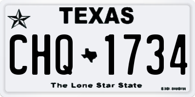 TX license plate CHQ1734