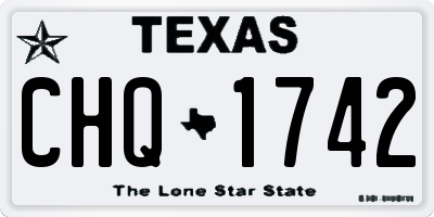 TX license plate CHQ1742