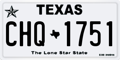 TX license plate CHQ1751