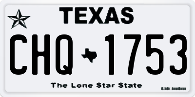 TX license plate CHQ1753