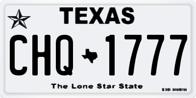 TX license plate CHQ1777