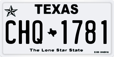 TX license plate CHQ1781