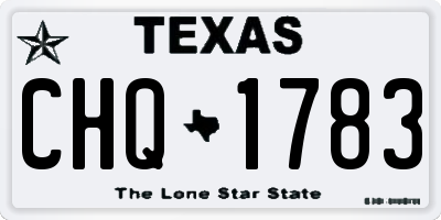TX license plate CHQ1783