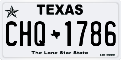 TX license plate CHQ1786