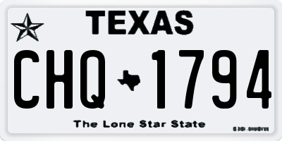 TX license plate CHQ1794
