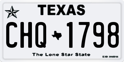TX license plate CHQ1798