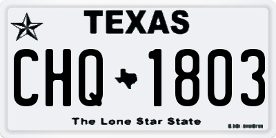 TX license plate CHQ1803