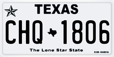 TX license plate CHQ1806