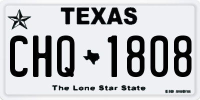 TX license plate CHQ1808
