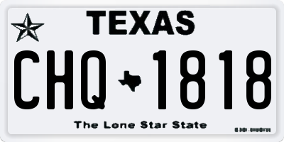 TX license plate CHQ1818