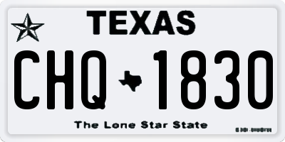 TX license plate CHQ1830