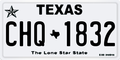 TX license plate CHQ1832