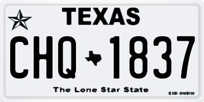 TX license plate CHQ1837