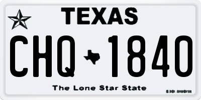TX license plate CHQ1840