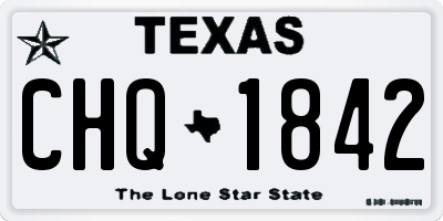 TX license plate CHQ1842