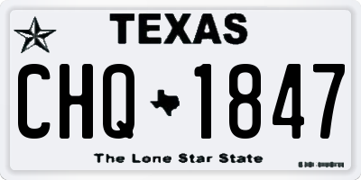 TX license plate CHQ1847