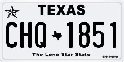 TX license plate CHQ1851