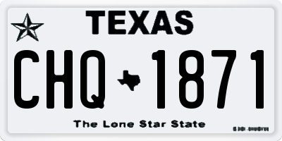 TX license plate CHQ1871