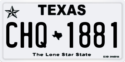 TX license plate CHQ1881