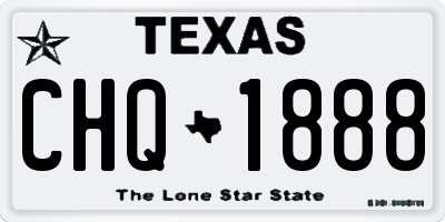 TX license plate CHQ1888