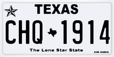 TX license plate CHQ1914