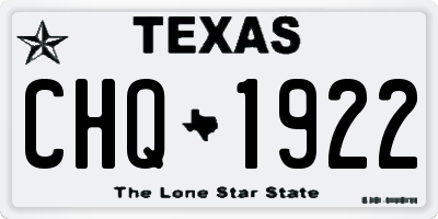 TX license plate CHQ1922