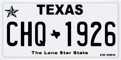 TX license plate CHQ1926