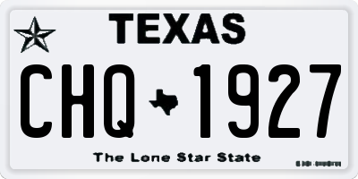 TX license plate CHQ1927