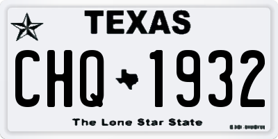 TX license plate CHQ1932
