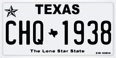 TX license plate CHQ1938