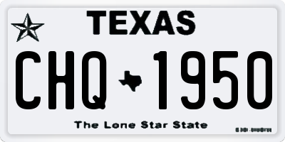 TX license plate CHQ1950