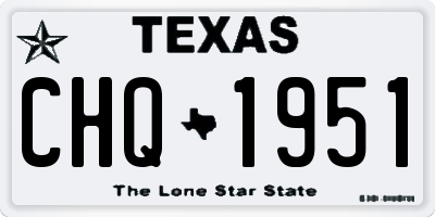 TX license plate CHQ1951