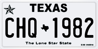 TX license plate CHQ1982
