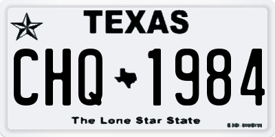 TX license plate CHQ1984