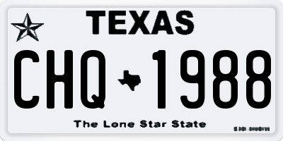 TX license plate CHQ1988
