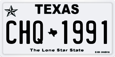 TX license plate CHQ1991
