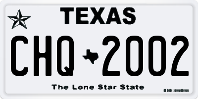 TX license plate CHQ2002