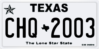 TX license plate CHQ2003