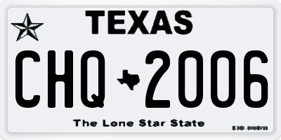 TX license plate CHQ2006