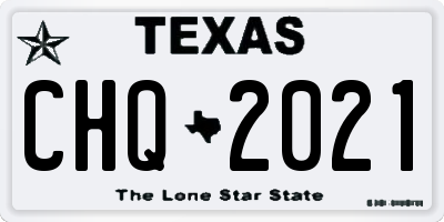 TX license plate CHQ2021