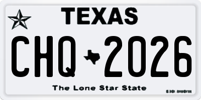 TX license plate CHQ2026