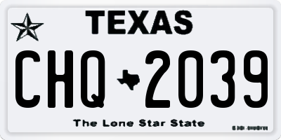 TX license plate CHQ2039