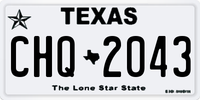 TX license plate CHQ2043