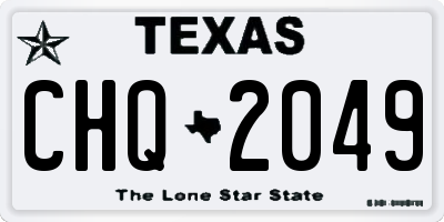 TX license plate CHQ2049